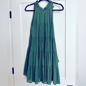 Halter Mini Green Dress